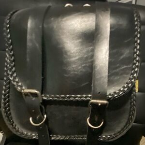 Authentic Vintage 70’s  Black leather Willie & Max  saddlebags